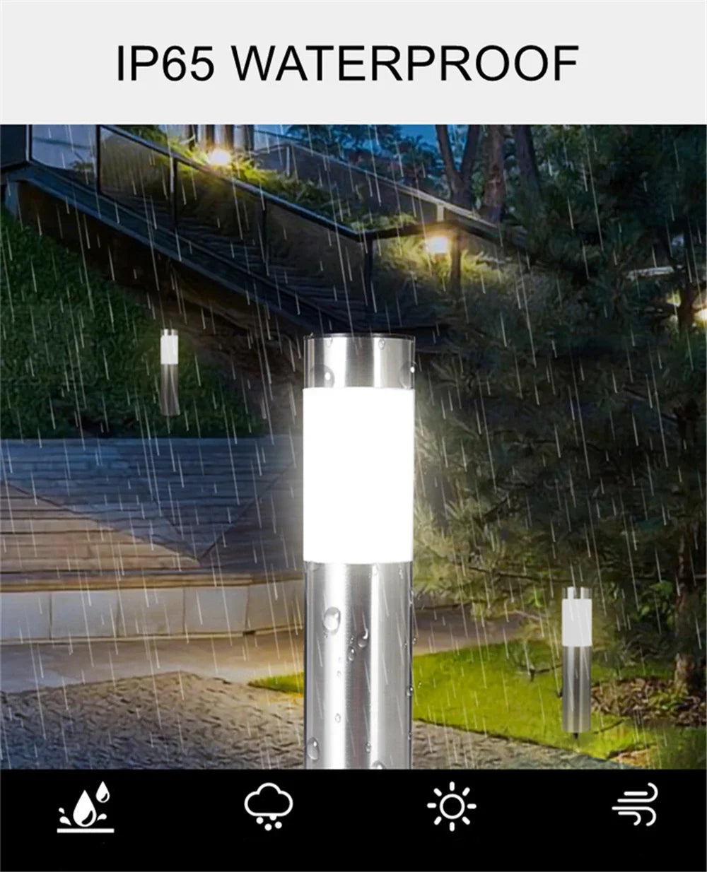 1/2/4/10 Pack 600mah Solar Pathway Lights Outdoor LED Lighting