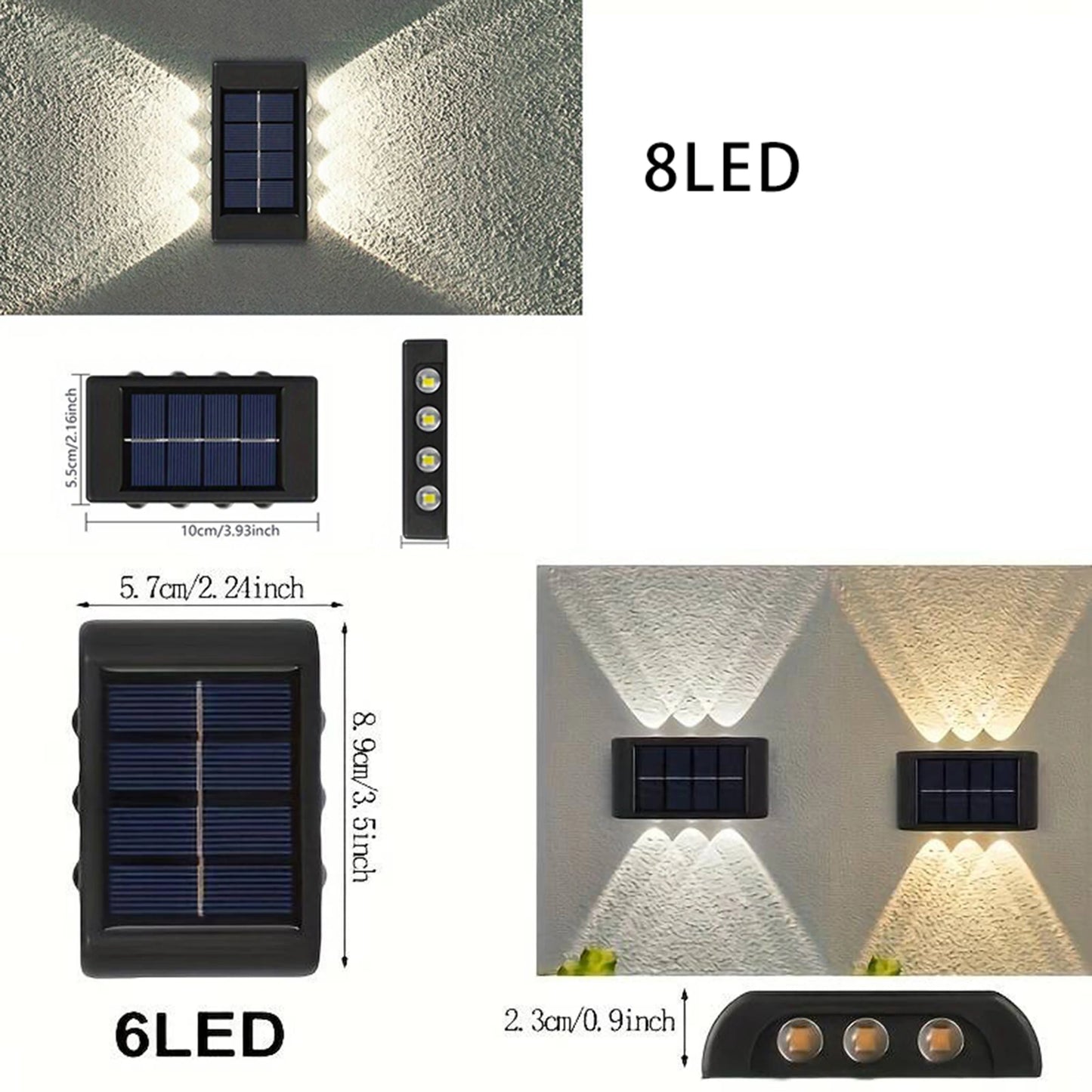 Solar Outdoor Wall Lamp - Up/Down Lighting Courtyard Decor