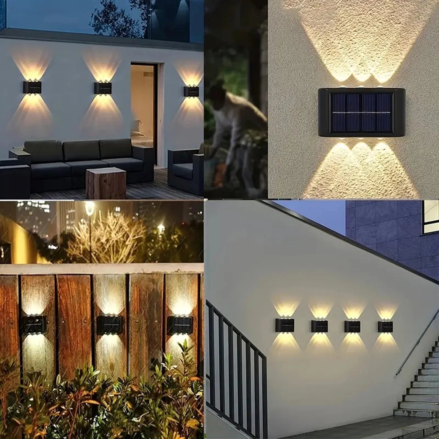 Solar Outdoor Wall Lamp - Up/Down Lighting Courtyard Decor