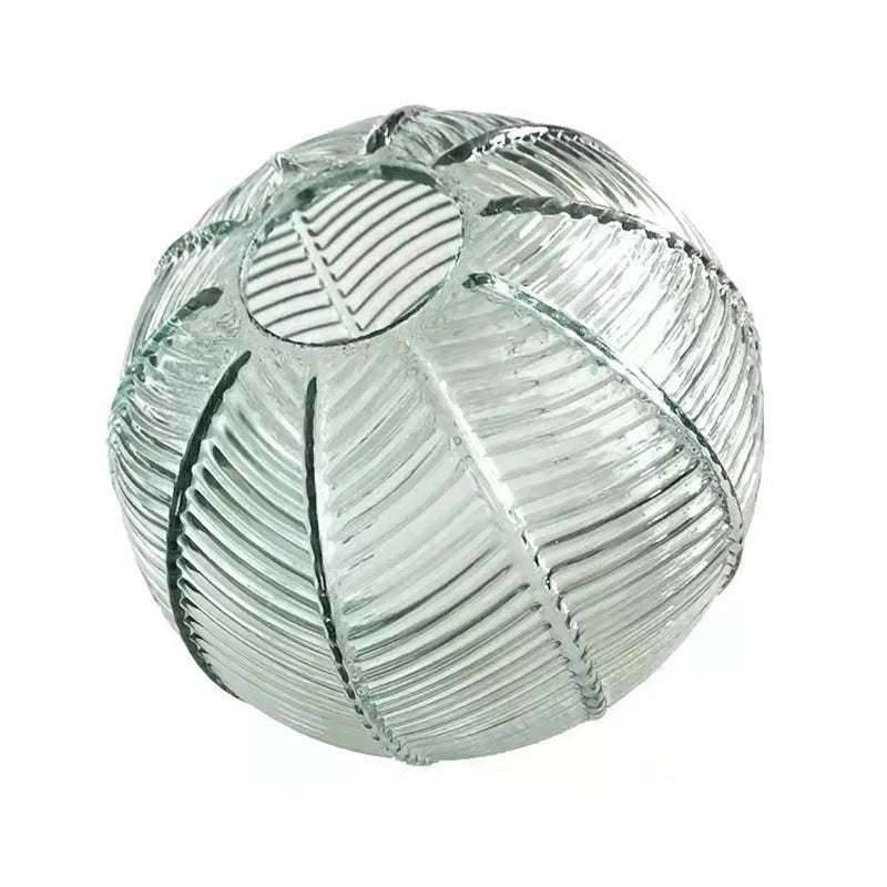 Nordic Glass Pendant Light Green Leaf Pattern