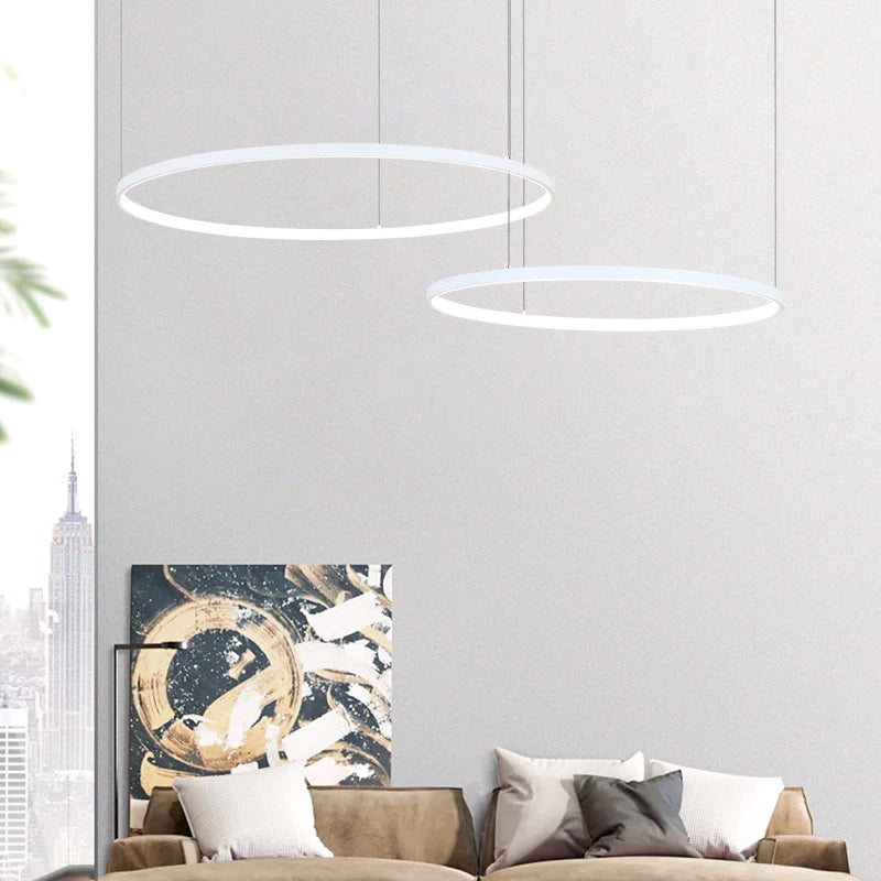 Modern LED Ring Chandelier – Circle Pendant Light