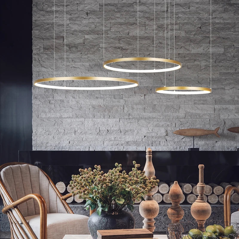 Modern LED Ring Chandelier – Circle Pendant Light