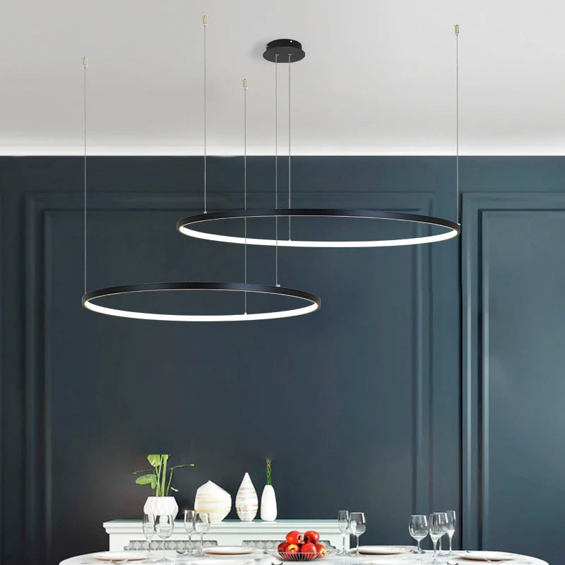 Modern LED Ring Chandelier – Circle Pendant Light