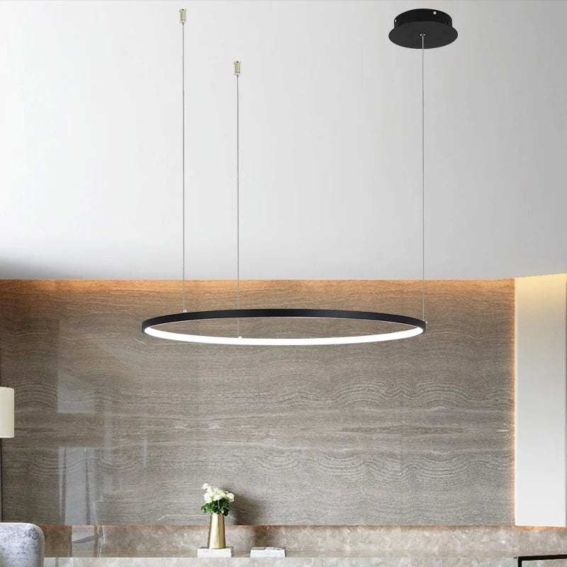 Modern LED Ring Chandelier – Circle Pendant Light