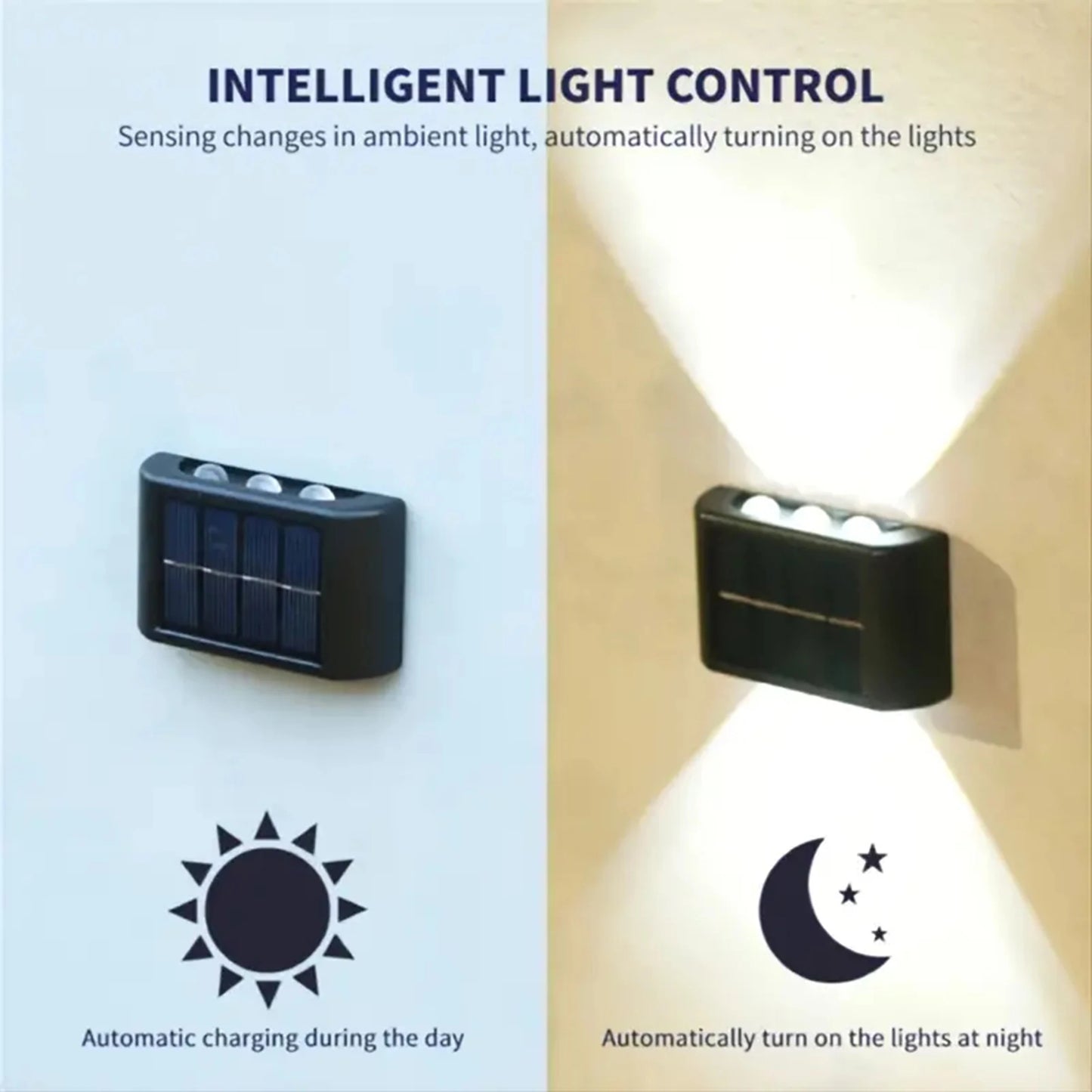Solar Outdoor Wall Lamp - Up/Down Lighting Courtyard Decor