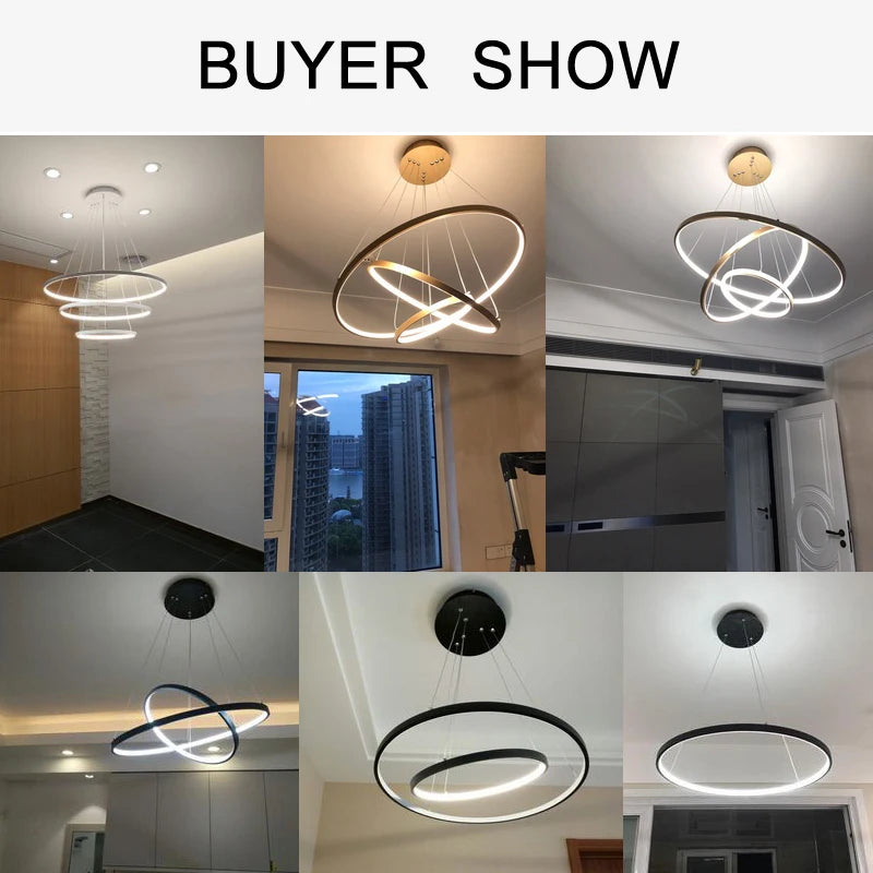 Modern LED Ring Chandelier – Decorative Pendant Lamp