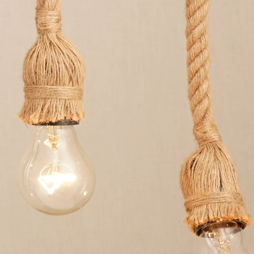 Vintage Hemp Rope Pendant Light