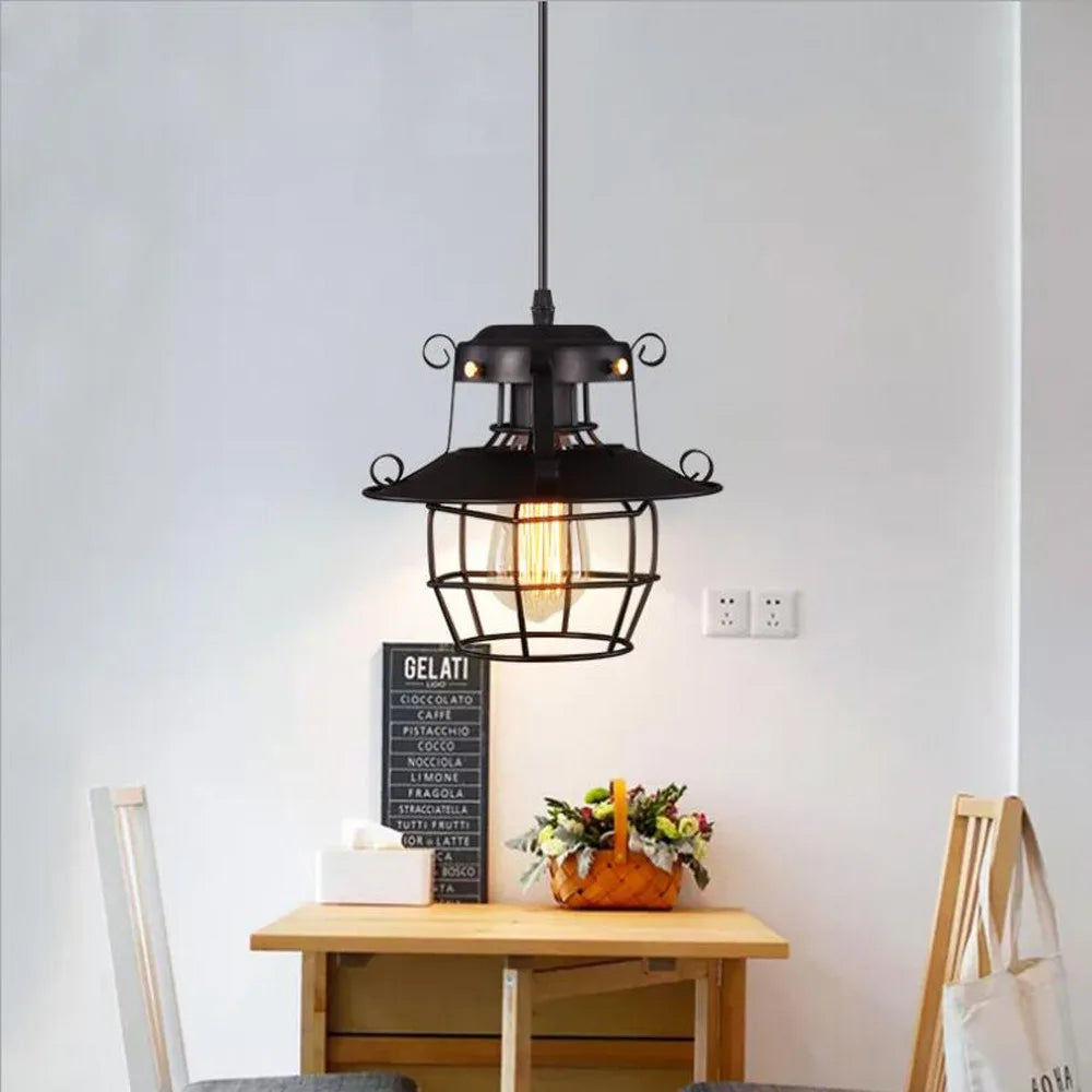 Industrial Retro Chandelier – Nostalgic Pendant Light