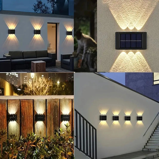 Solar Outdoor Wall Lamp - Up/Down Lighting Courtyard Decor