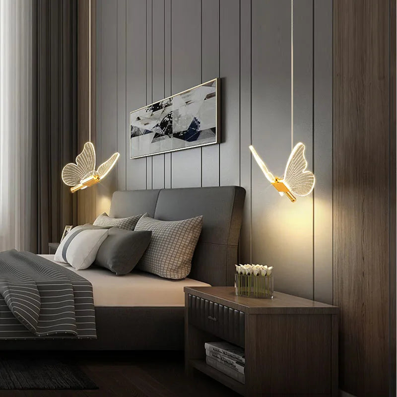 Elegant LED Butterfly Pendant Light