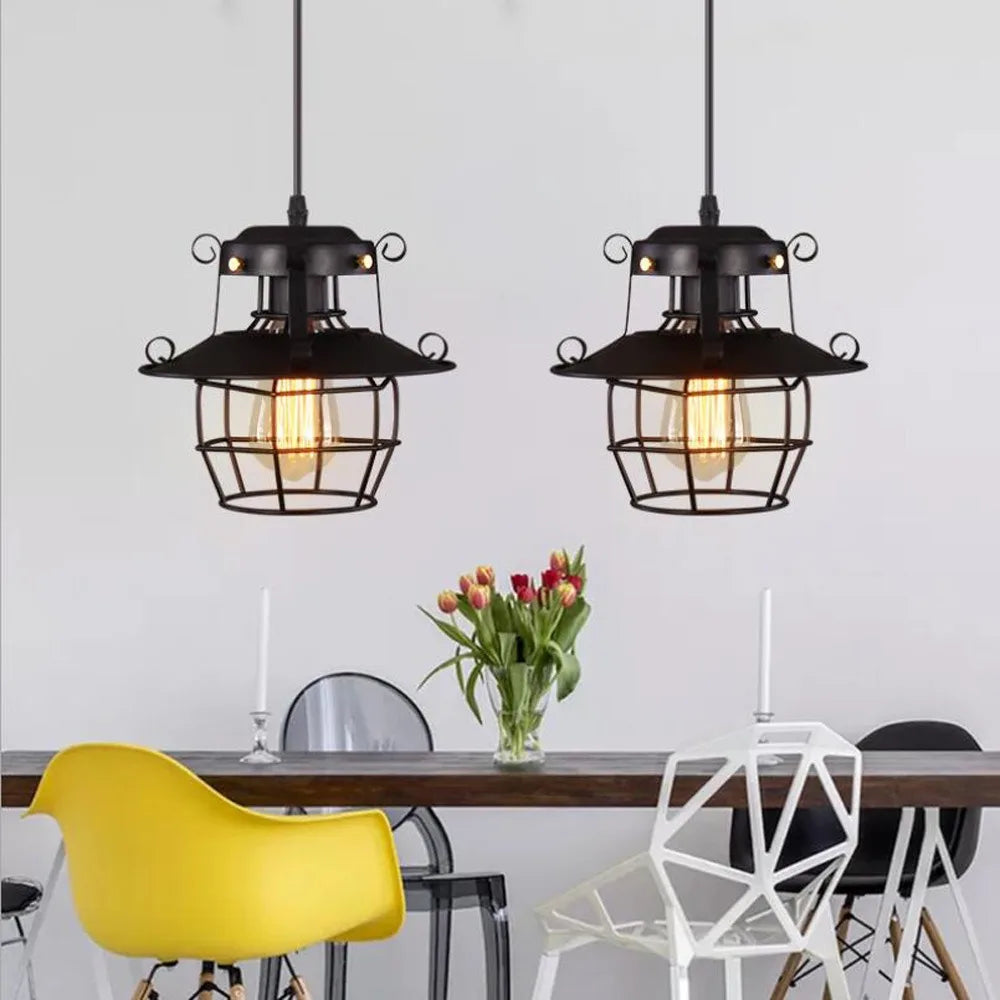 Industrial Retro Chandelier – Nostalgic Pendant Light