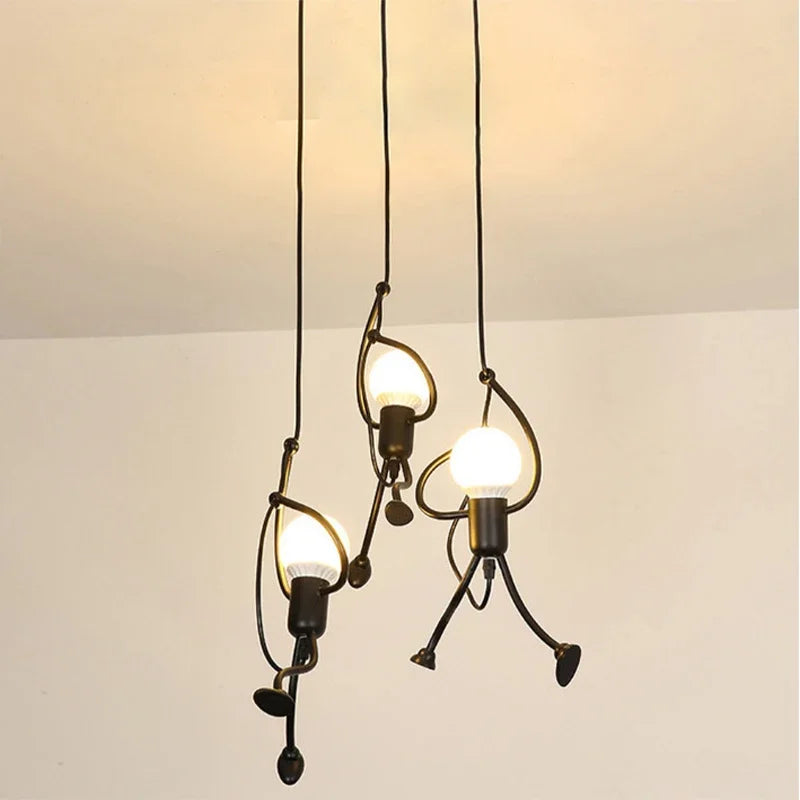 Iron Little Man  Chandelier