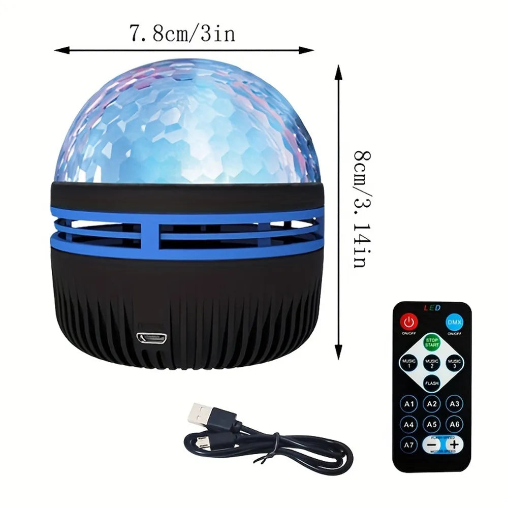 Galaxy Star Projector - RGB LED Night Light, 360° Rotation, Remote-Controlled, USB-Powered