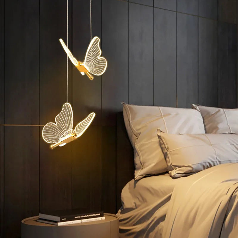 Elegant LED Butterfly Pendant Light